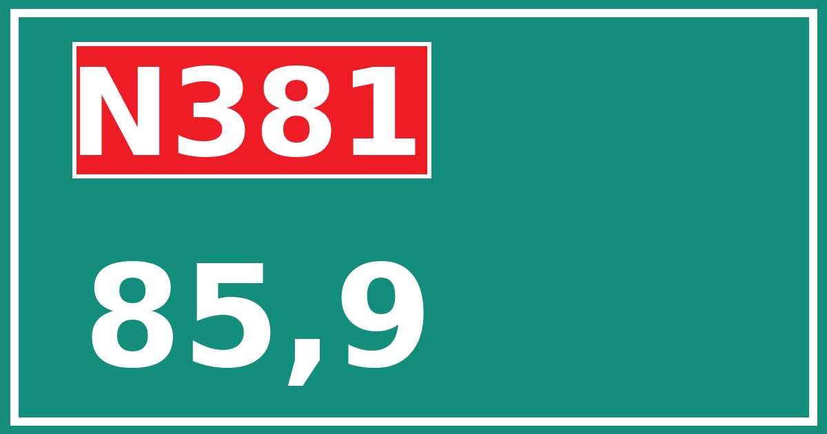 Hectometerbord N381 85,9