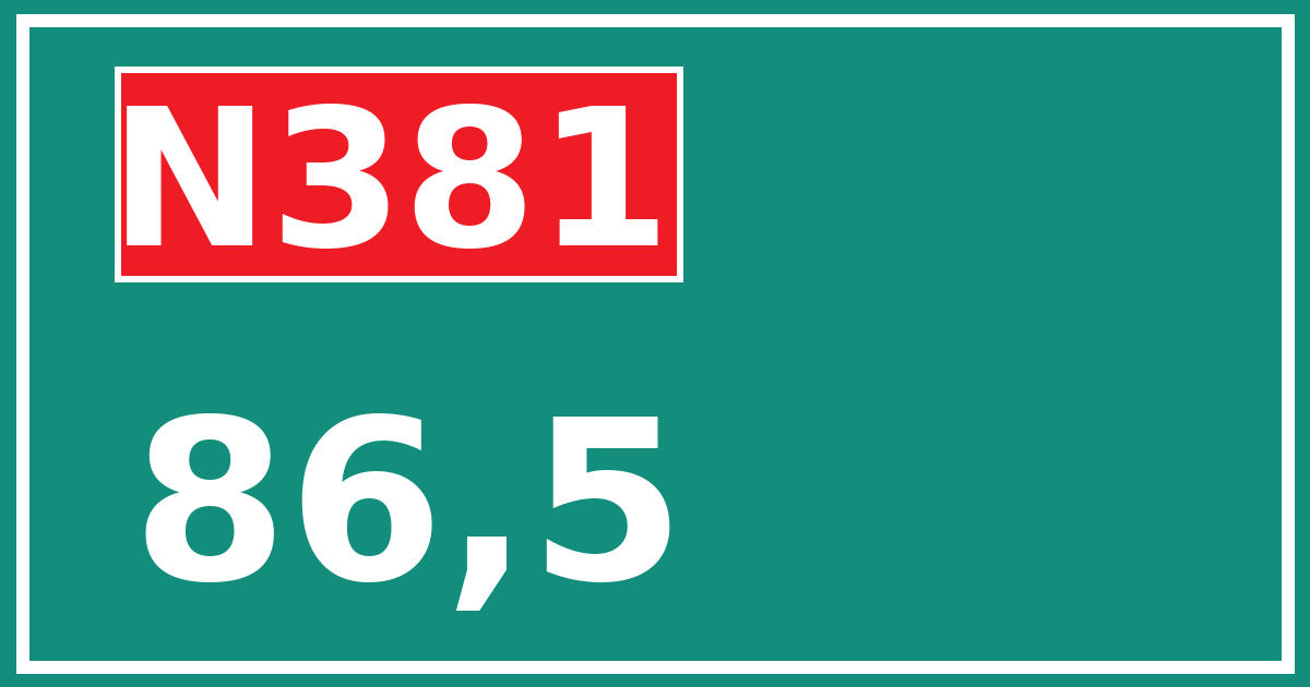 Hectometerbord N381 86,5