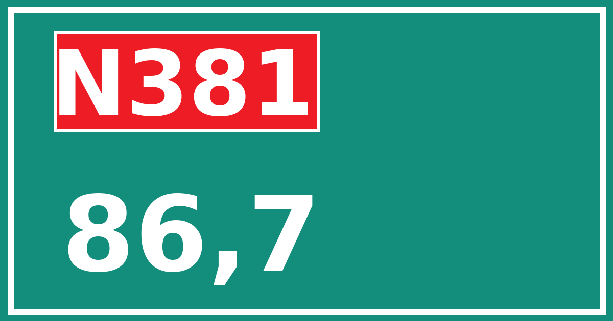 Hectometerbord N381 86,7