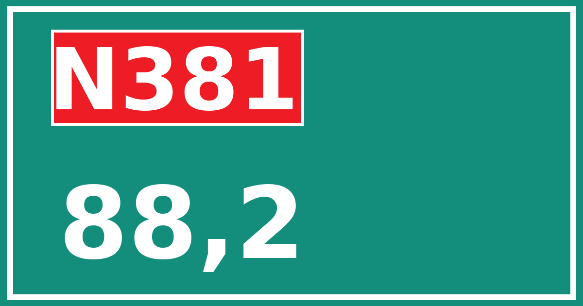 Hectometerbord N381 88,2
