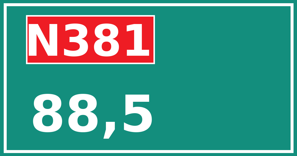 Hectometerbord N381 88,5
