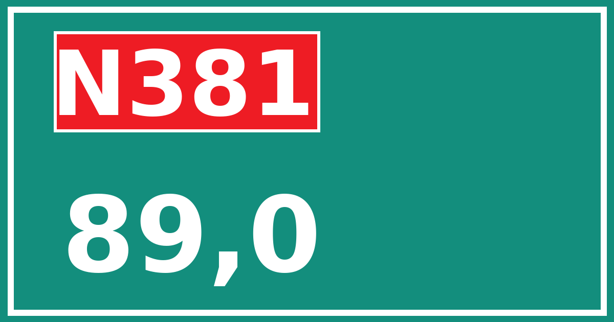 Hectometerbord N381 89,0