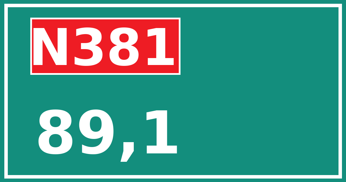 Hectometerbord N381 89,1