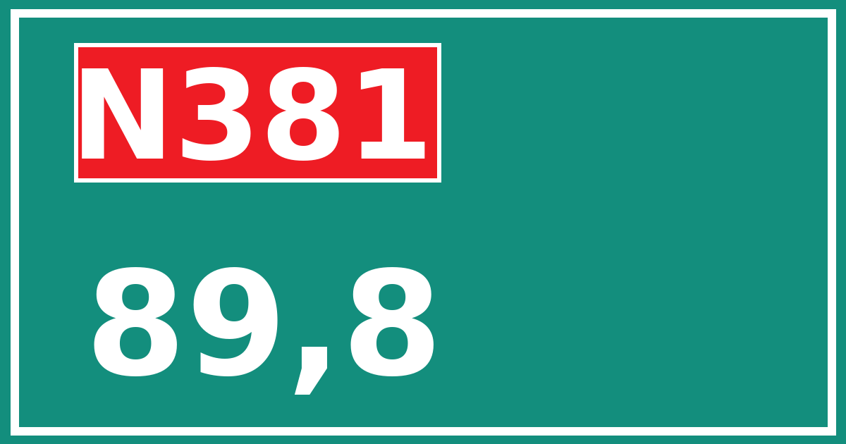 Hectometerbord N381 89,8