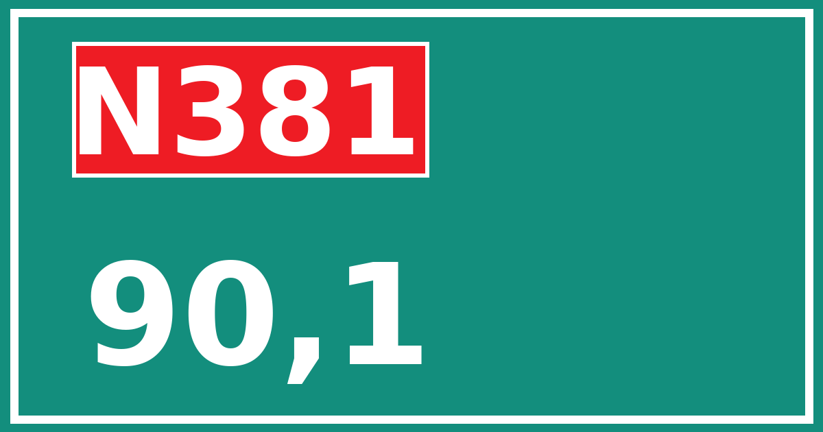 Hectometerbord N381 90,1