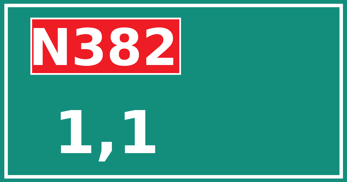 Hectometerbord N382 1,1