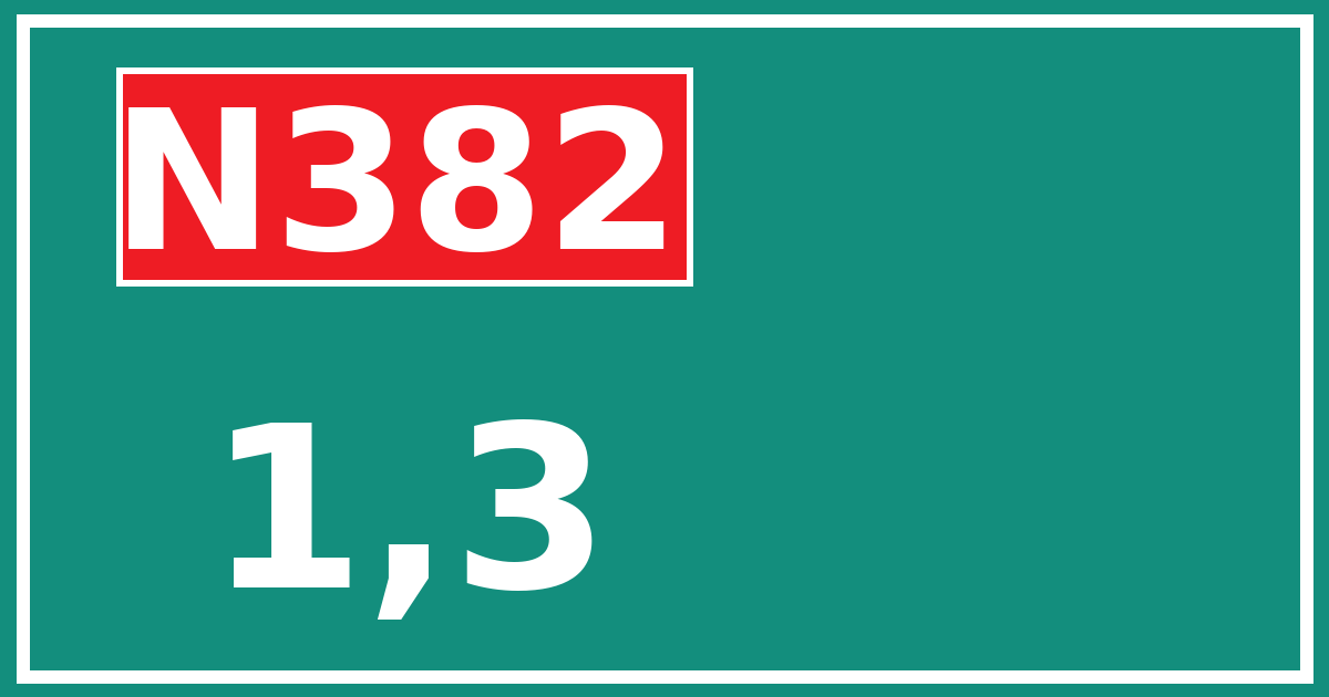 Hectometerbord N382 1,3