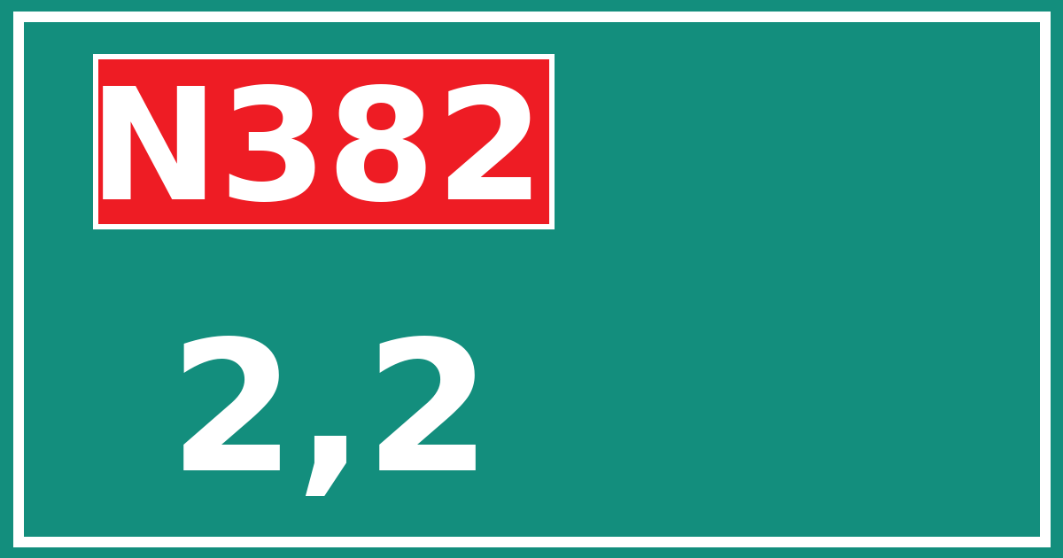 Hectometerbord N382 2,2