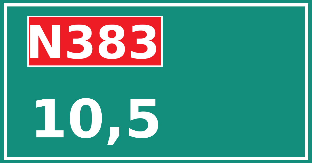 Hectometerbord N383 10,5