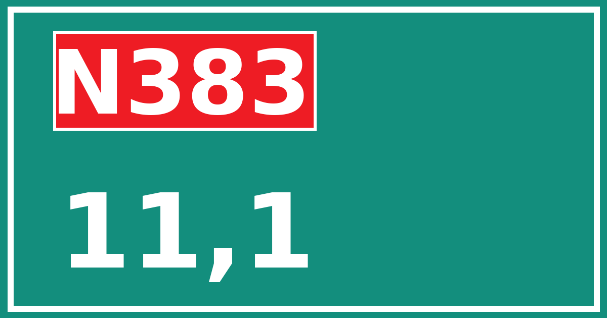 Hectometerbord N383 11,1