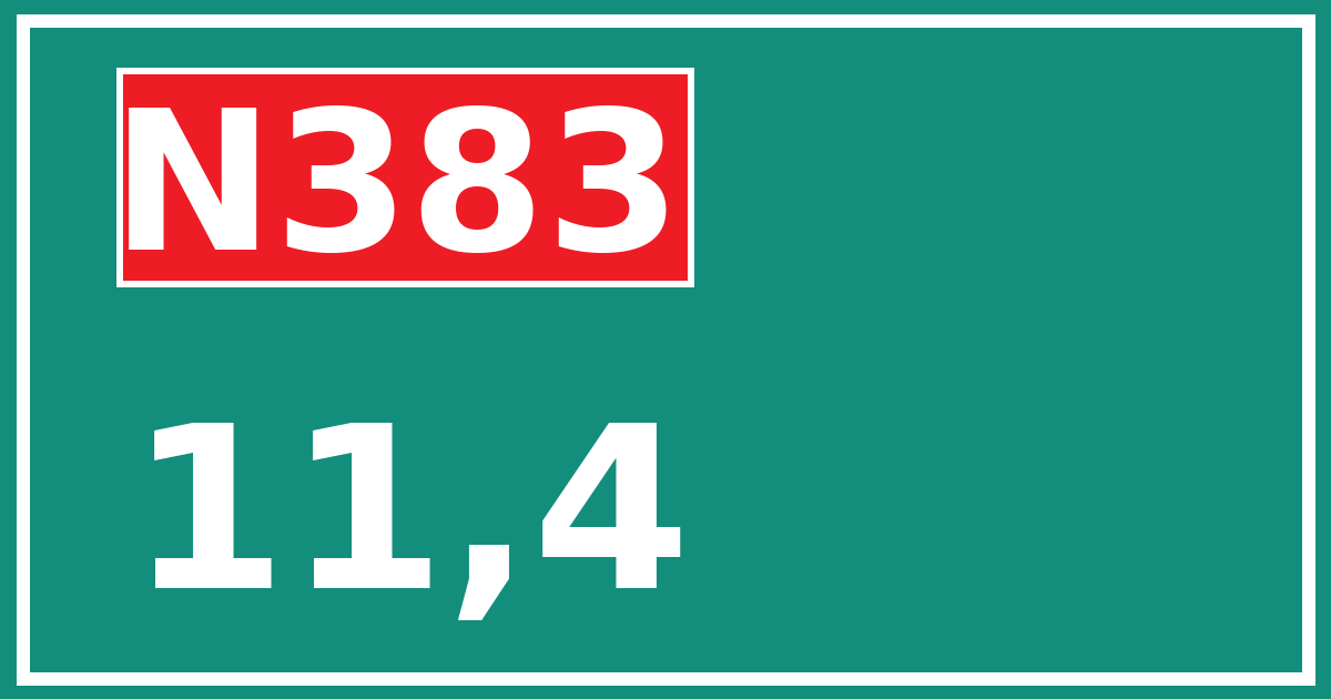 Hectometerbord N383 11,4