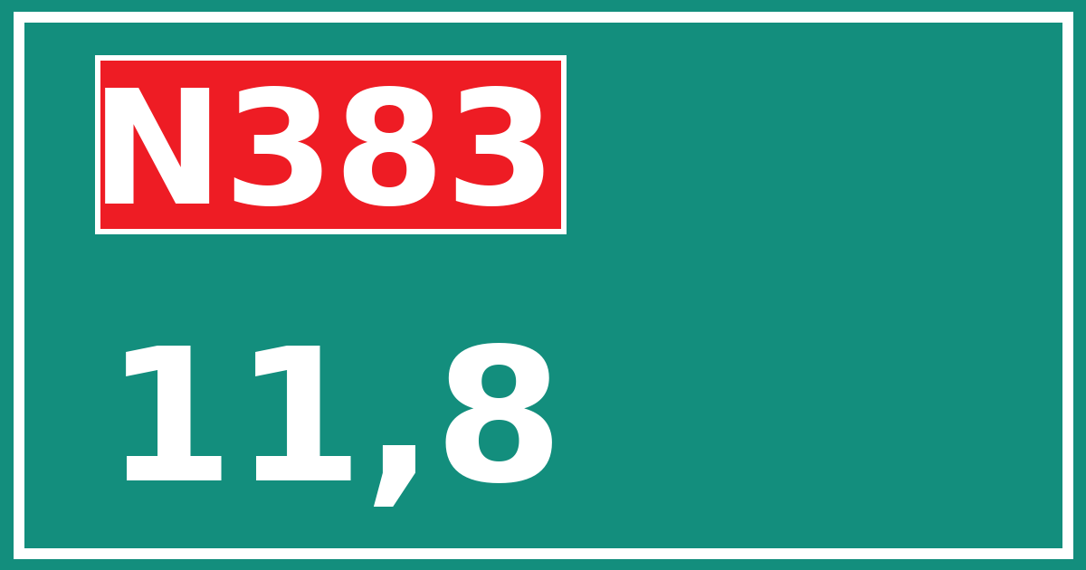 Hectometerbord N383 11,8