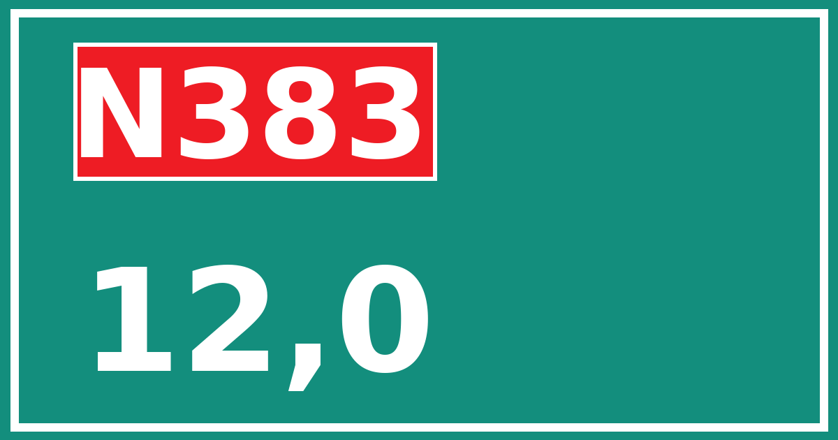 Hectometerbord N383 12,0