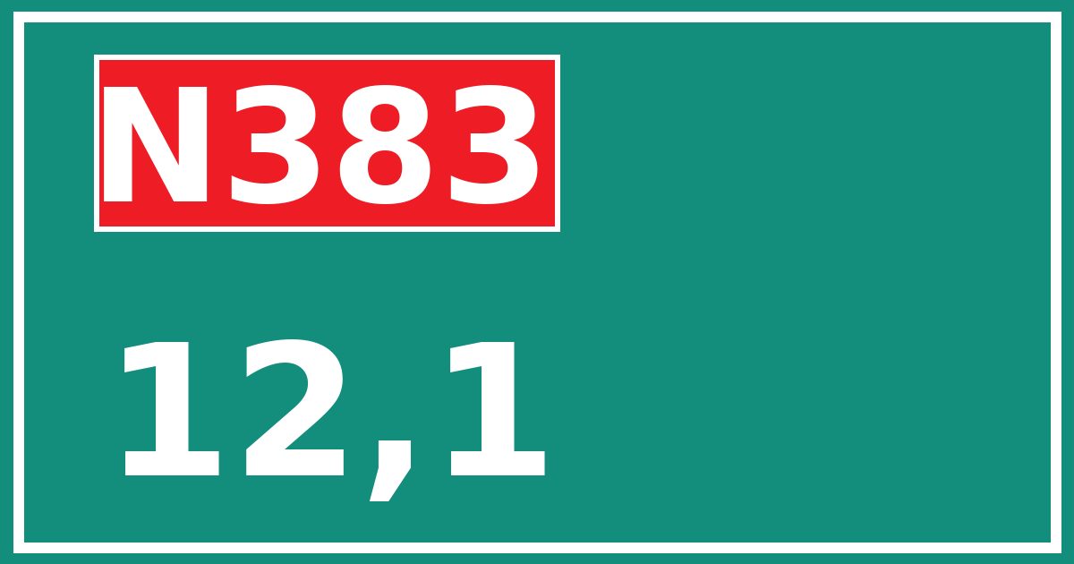 Hectometerbord N383 12,1