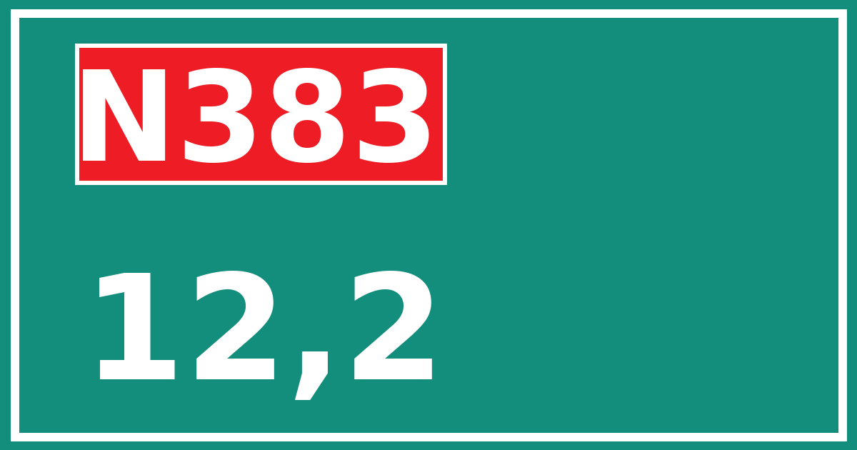 Hectometerbord N383 12,2