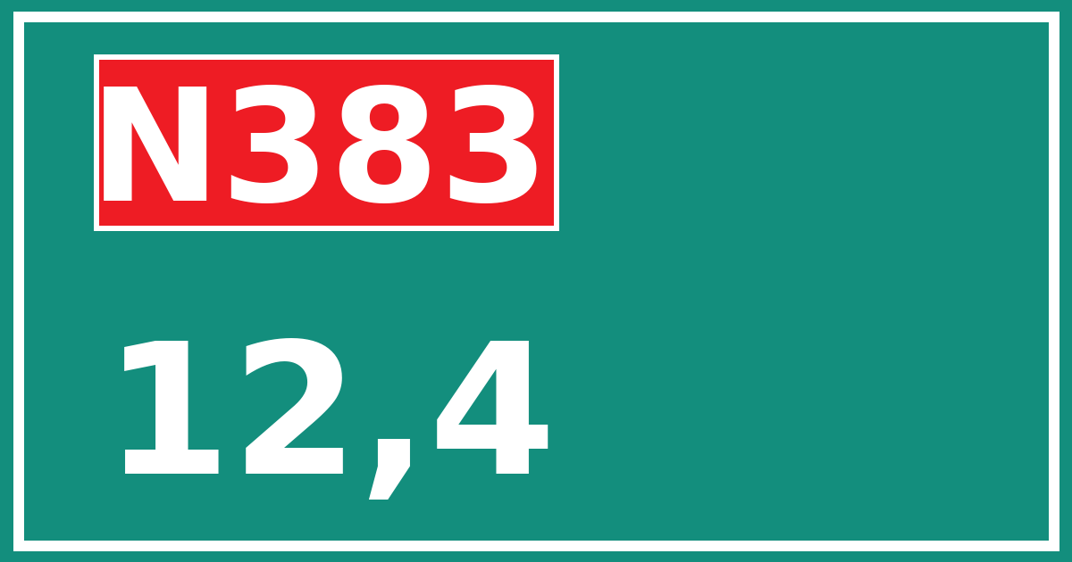 Hectometerbord N383 12,4