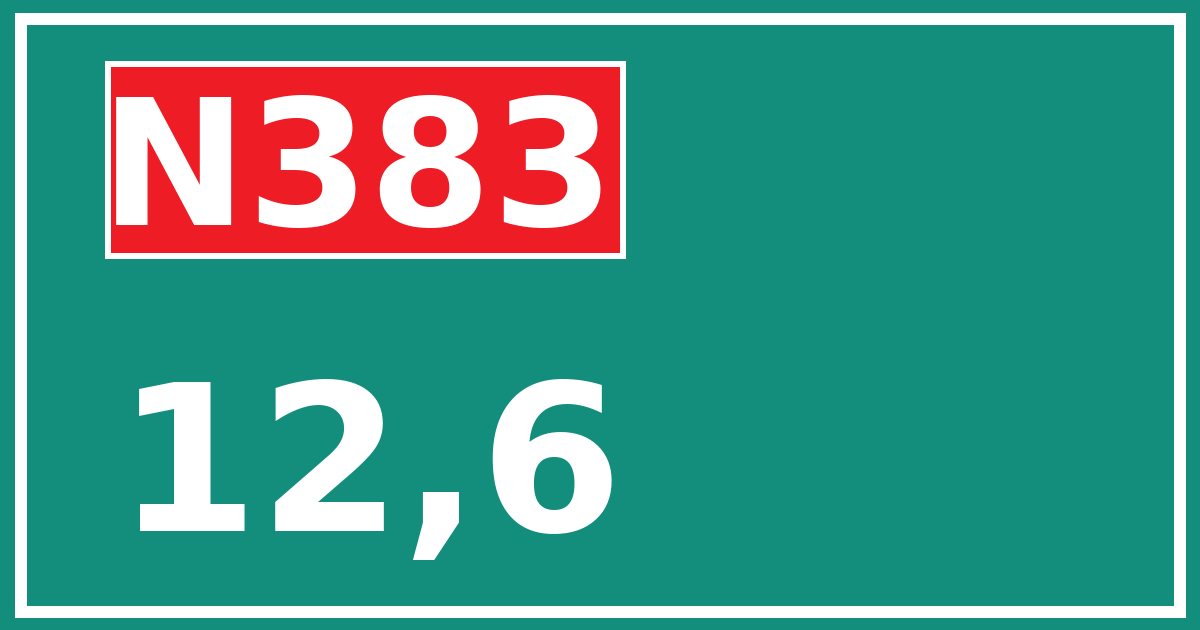Hectometerbord N383 12,6