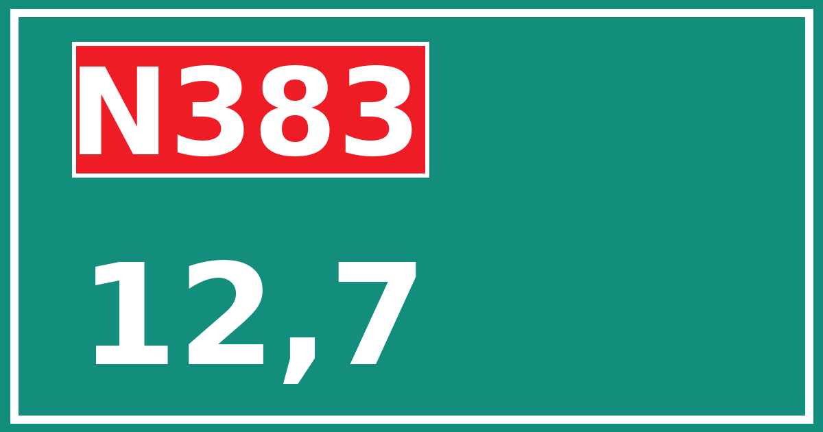 Hectometerbord N383 12,7