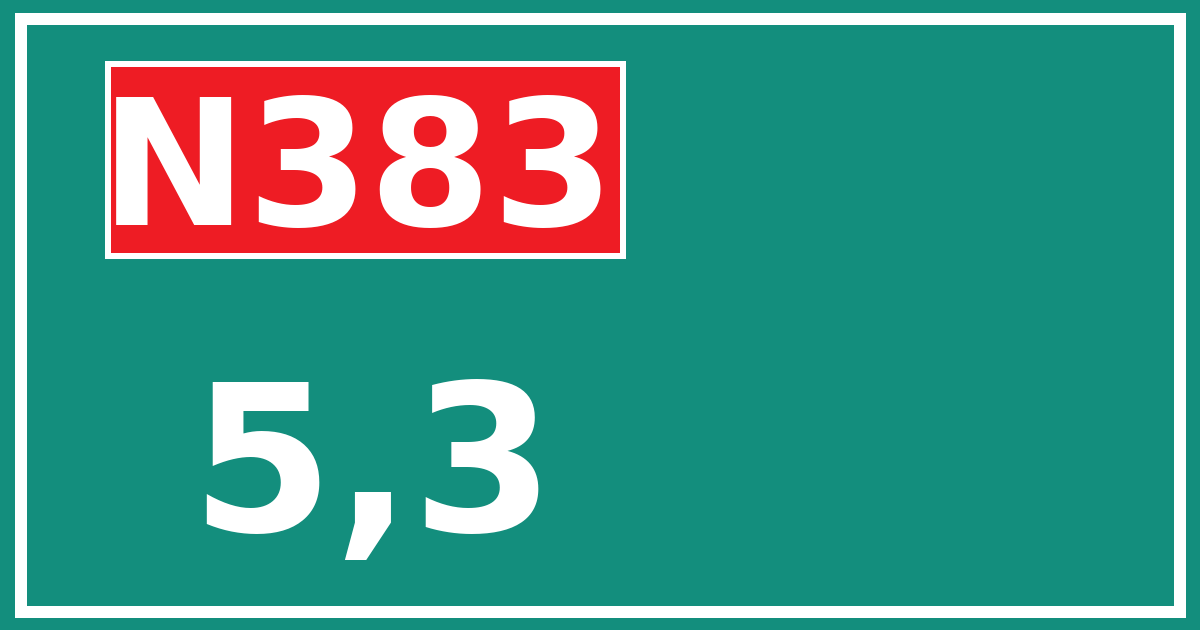 Hectometerbord N383 5,3
