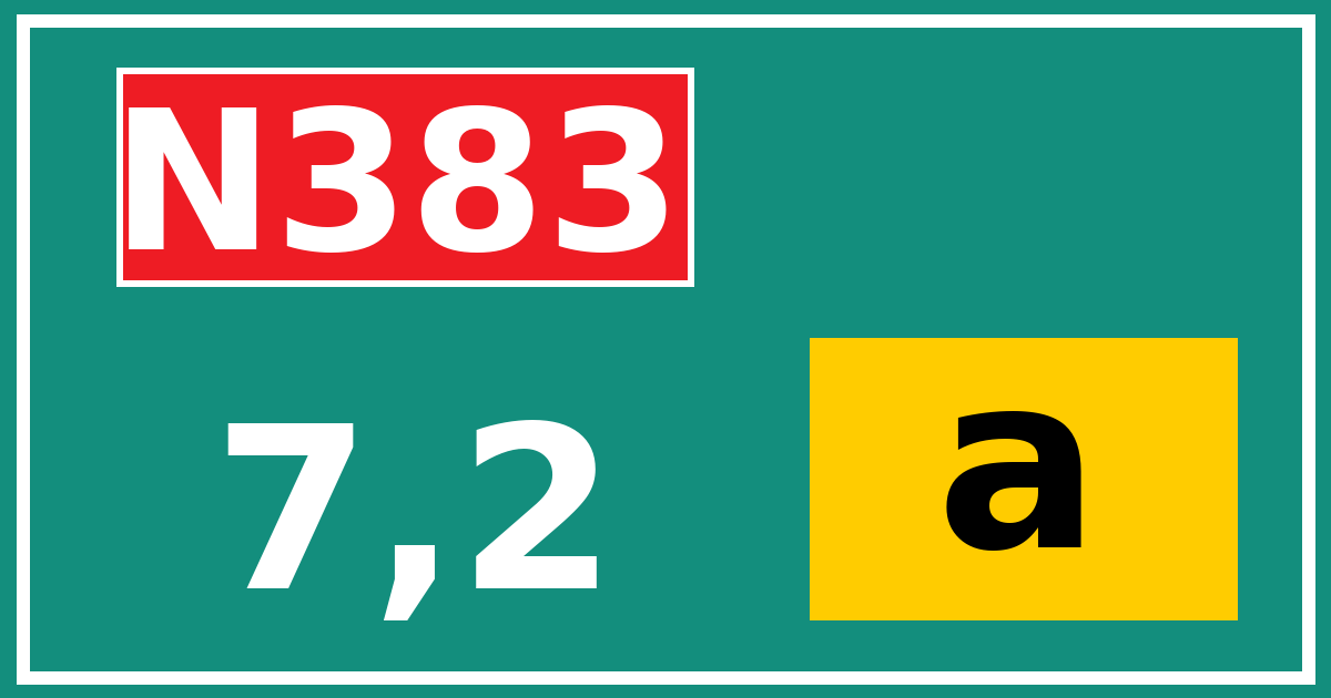 Hectometerbord N383 7,2 letter a