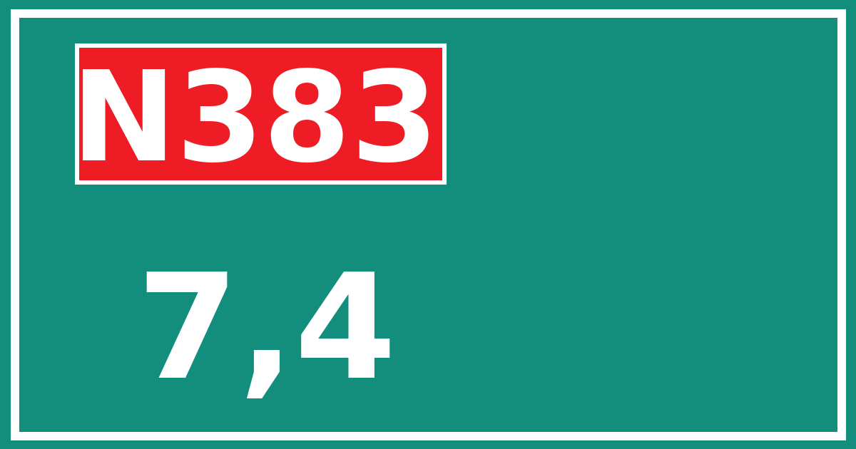 Hectometerbord N383 7,4