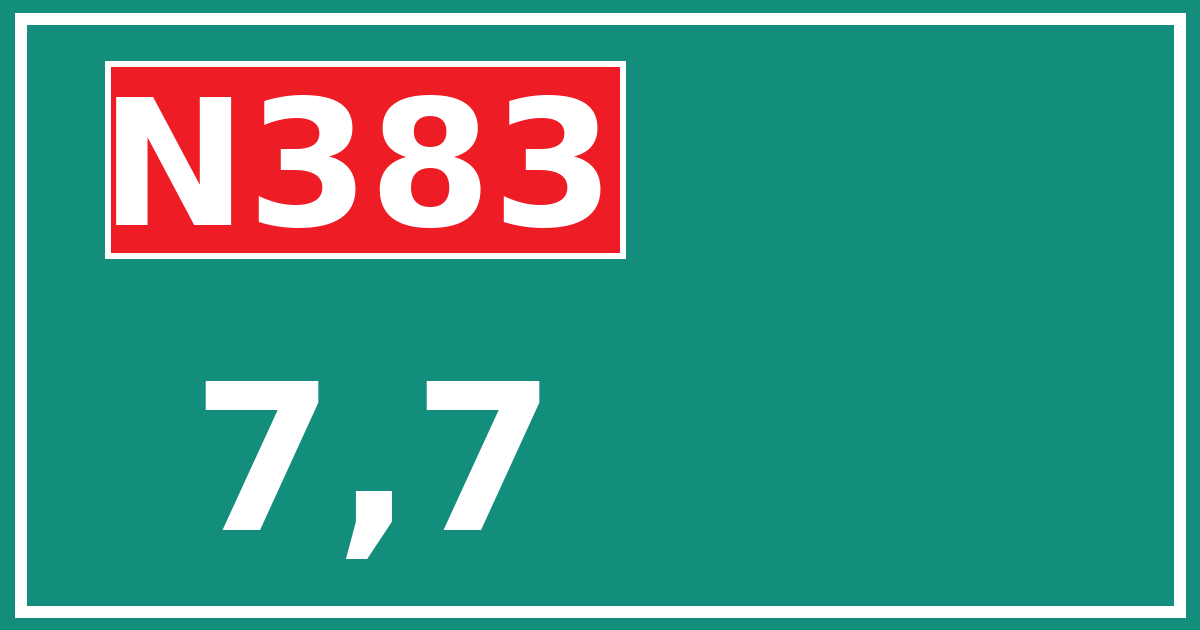 Hectometerbord N383 7,7