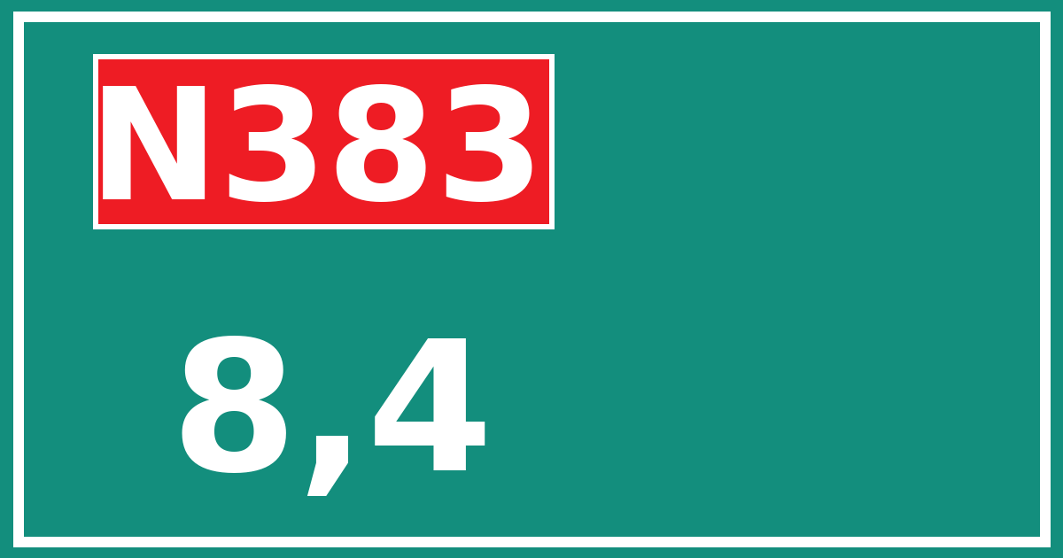 Hectometerbord N383 8,4