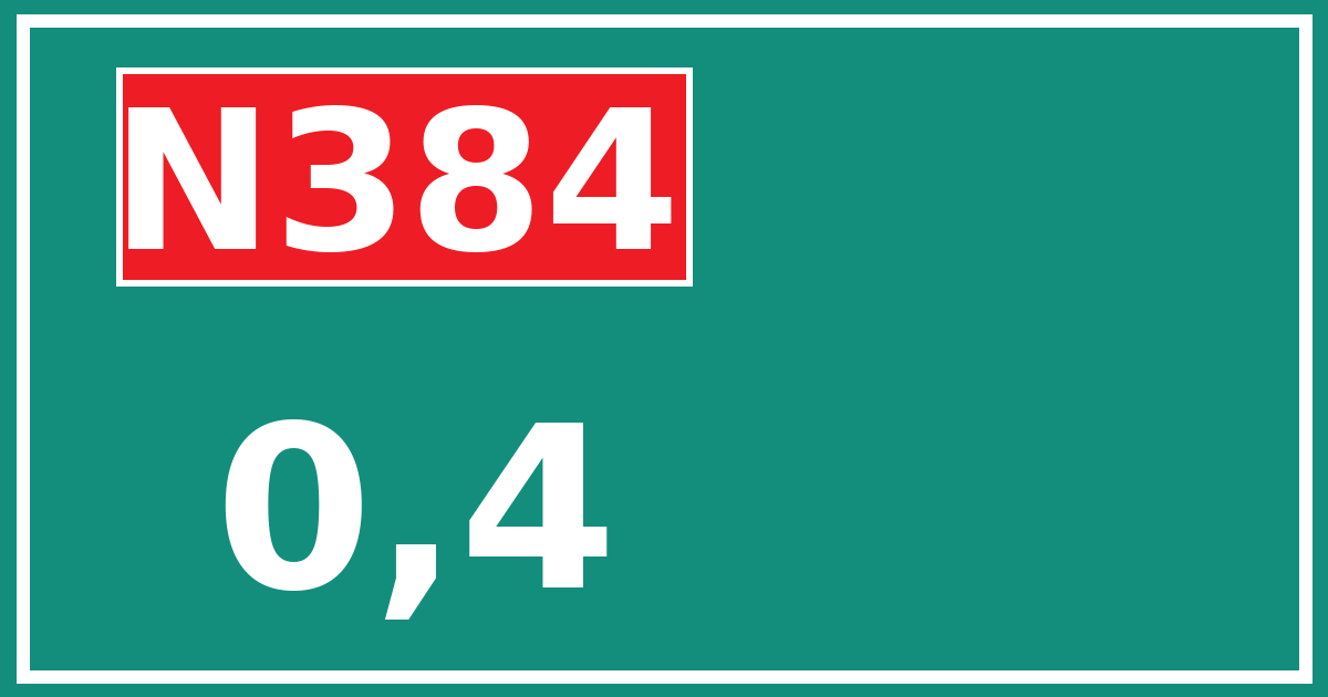 Hectometerbord N384 0,4