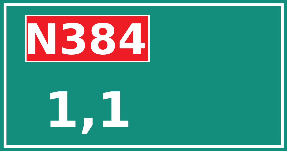 Hectometerbord N384 1,1