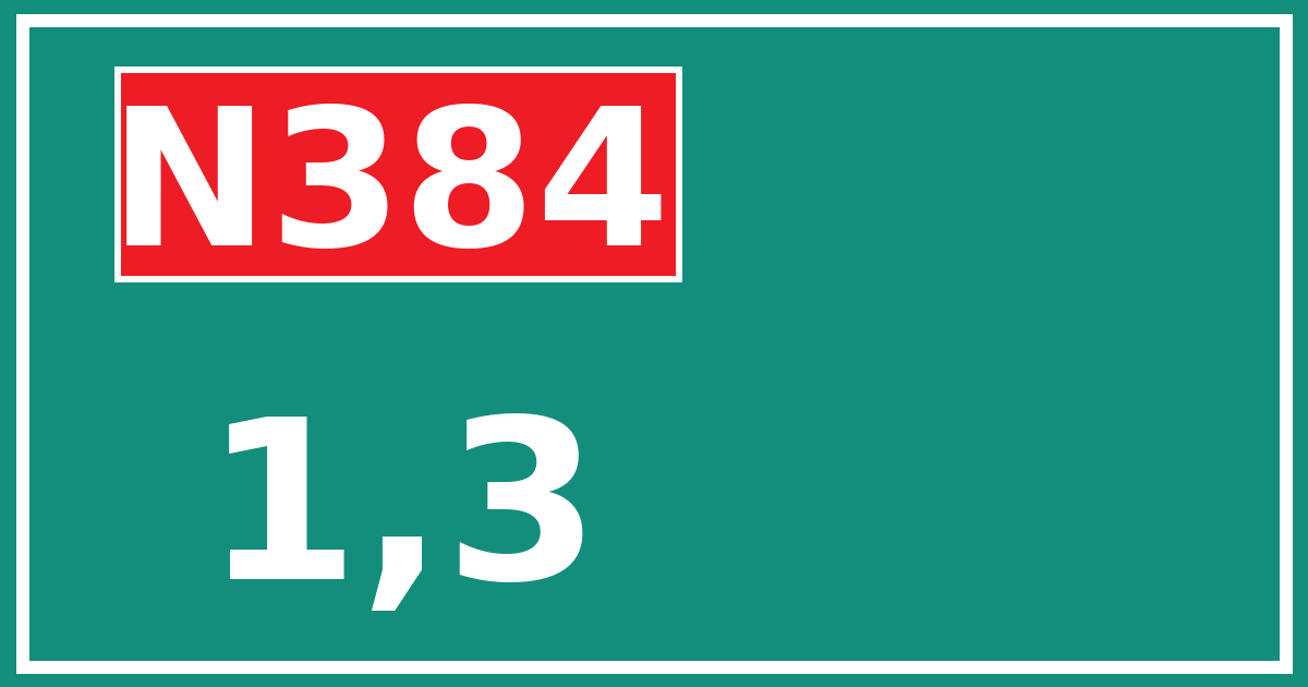 Hectometerbord N384 1,3