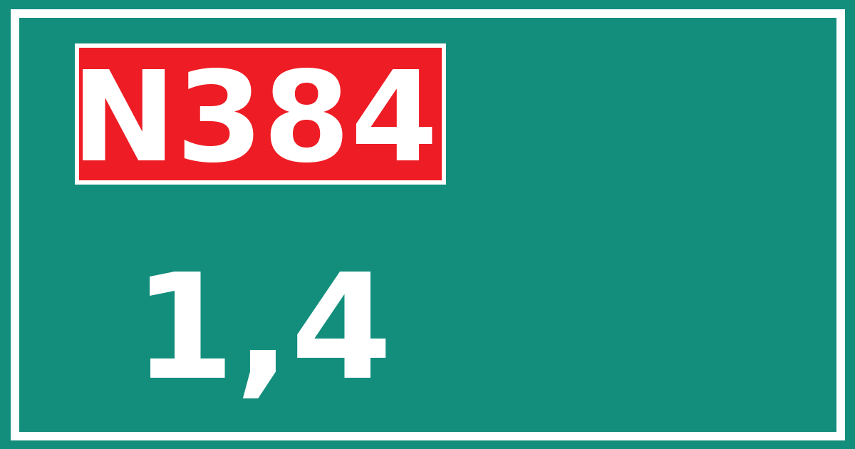 Hectometerbord N384 1,4