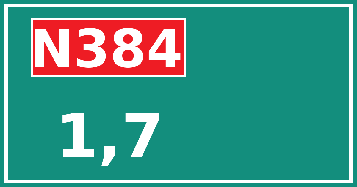 Hectometerbord N384 1,7