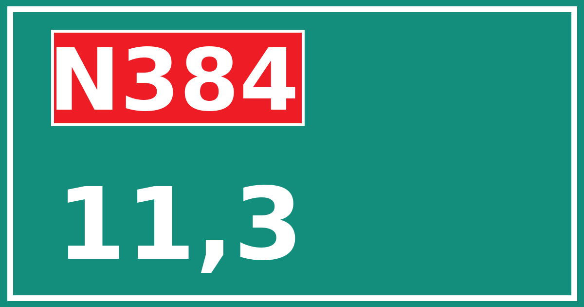 Hectometerbord N384 11,3