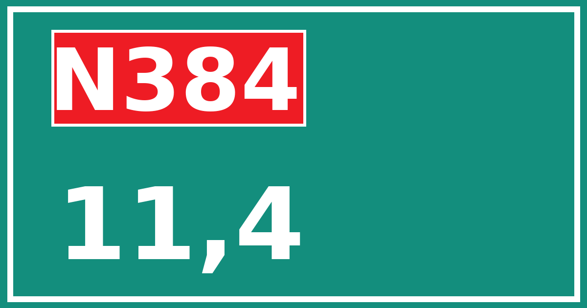 Hectometerbord N384 11,4