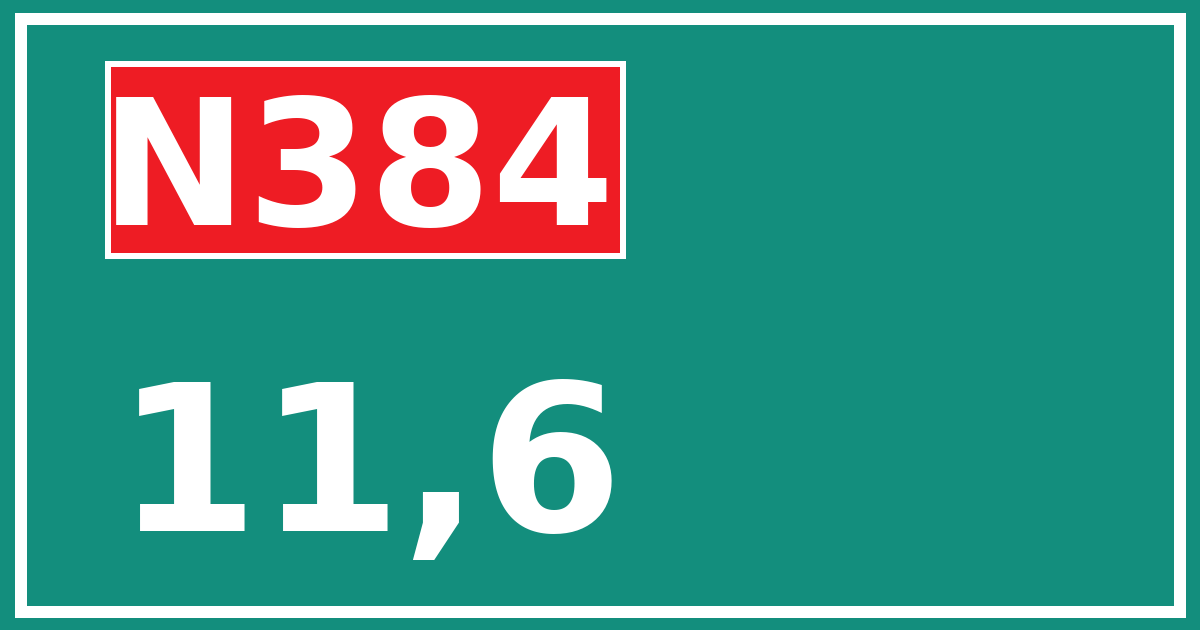 Hectometerbord N384 11,6
