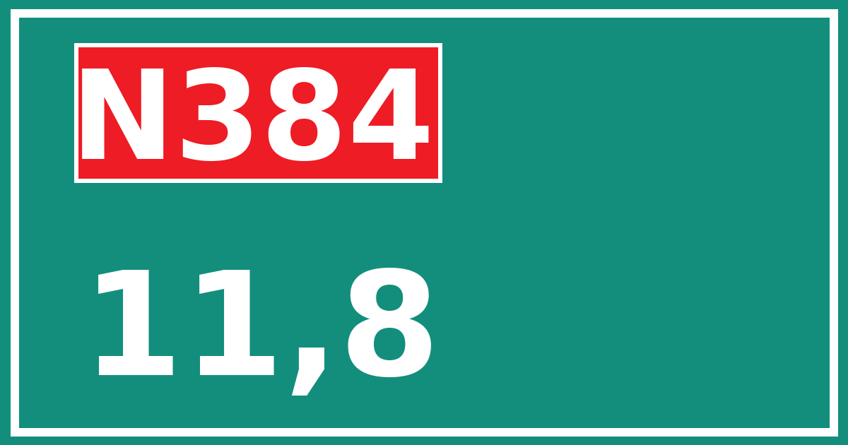 Hectometerbord N384 11,8