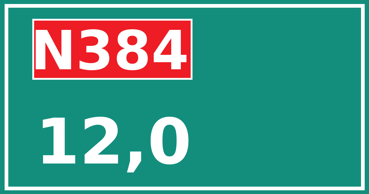 Hectometerbord N384 12,0