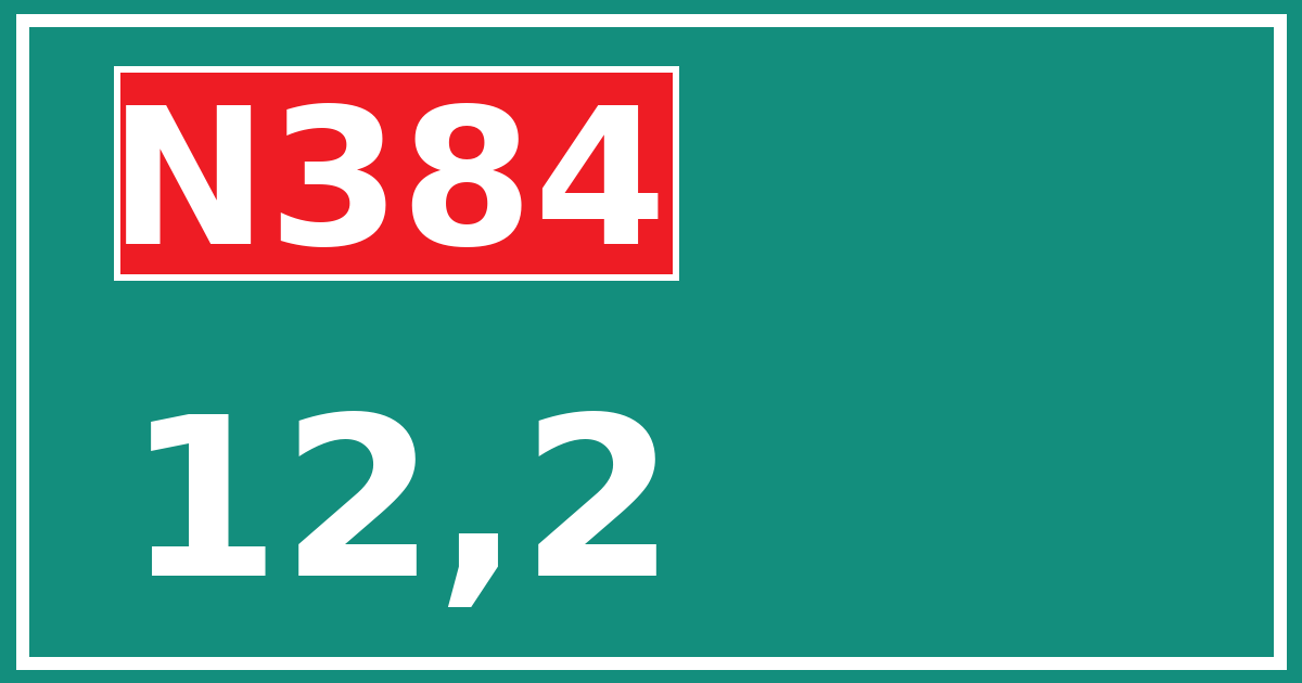 Hectometerbord N384 12,2