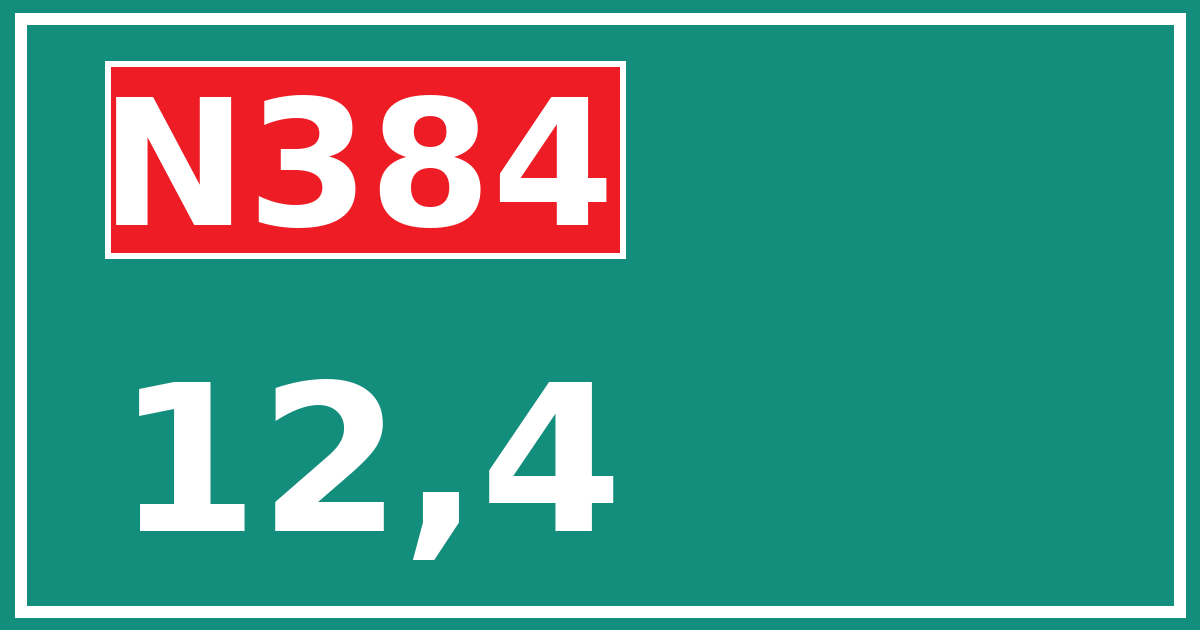 Hectometerbord N384 12,4