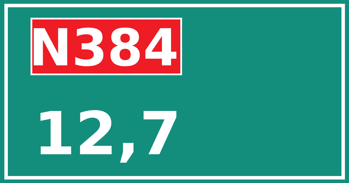 Hectometerbord N384 12,7