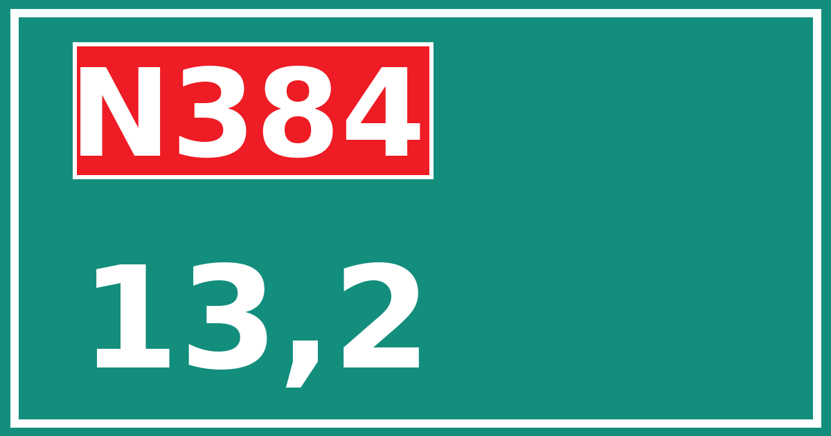 Hectometerbord N384 13,2