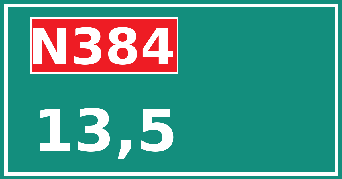 Hectometerbord N384 13,5
