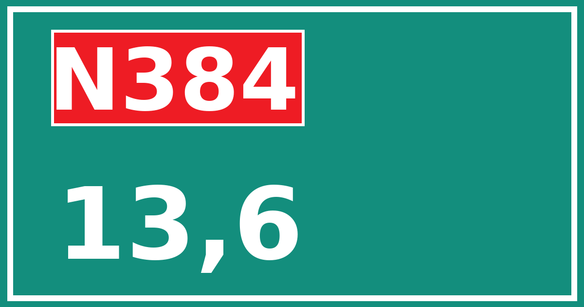 Hectometerbord N384 13,6