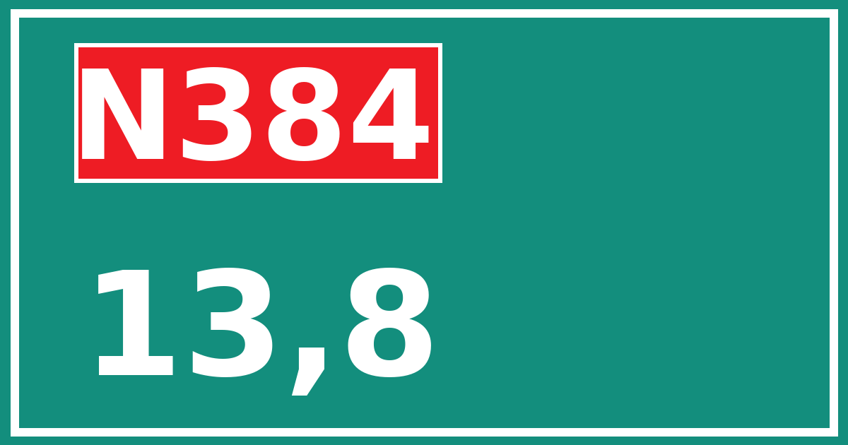 Hectometerbord N384 13,8