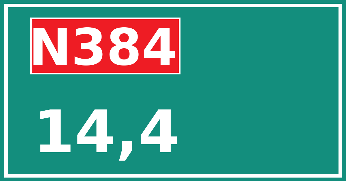 Hectometerbord N384 14,4