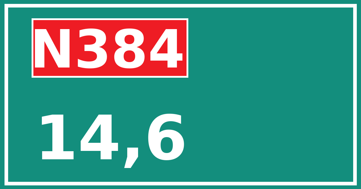 Hectometerbord N384 14,6