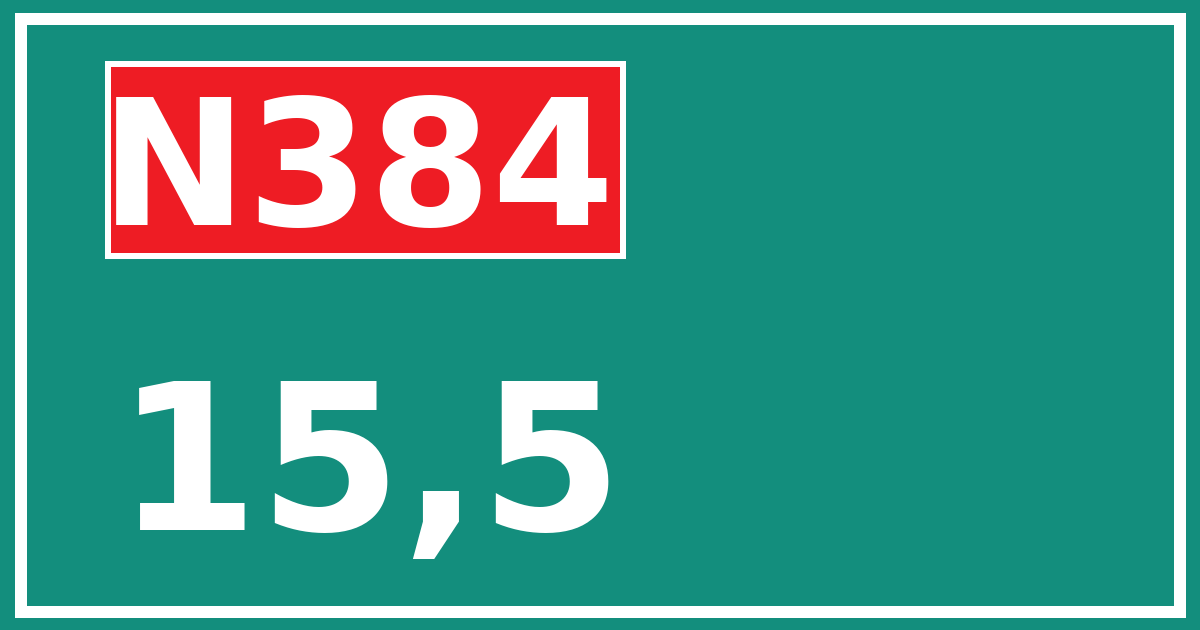 Hectometerbord N384 15,5
