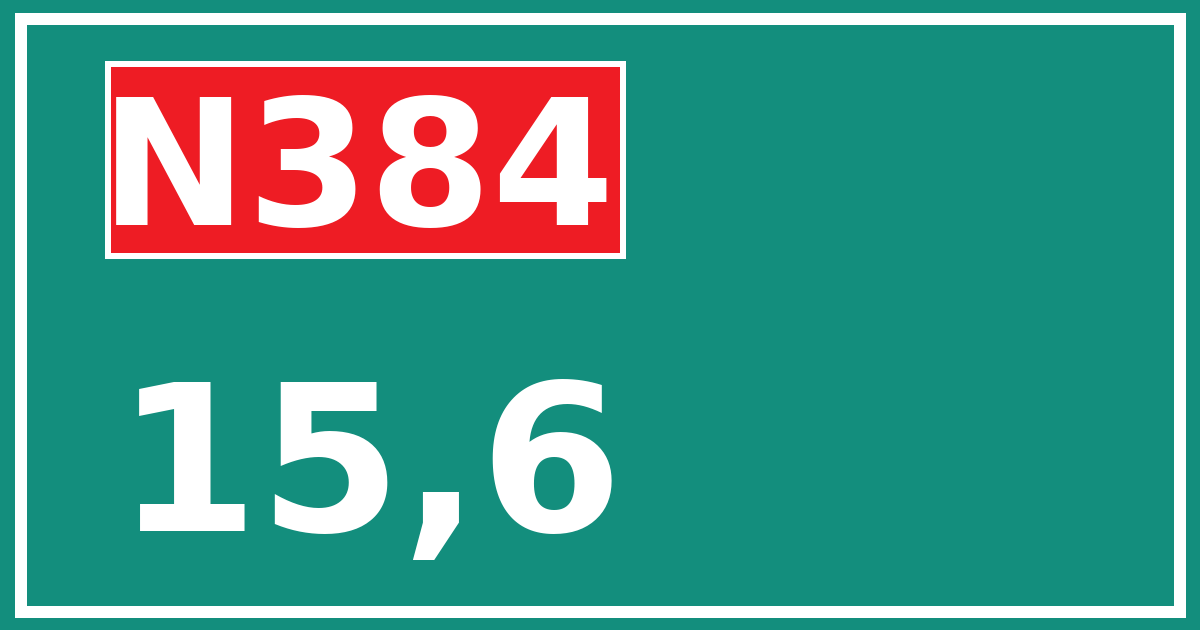 Hectometerbord N384 15,6