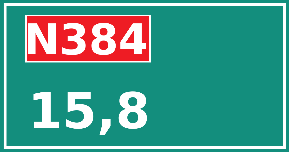 Hectometerbord N384 15,8