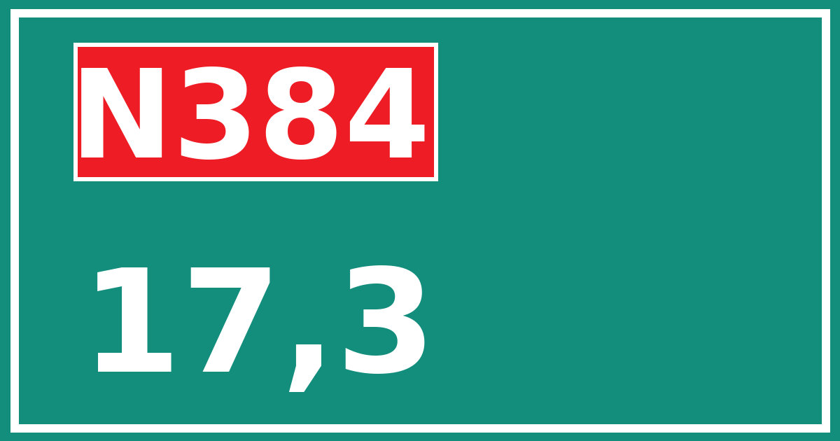 Hectometerbord N384 17,3